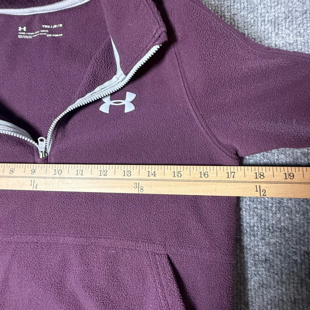 Under Armour Kids YMD Medium Purple Fleece 1/4 Zip Pullover ColdGear‎